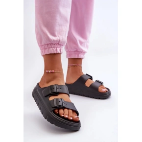 Damskie klapki / kapcie 24SD97-5610 Czarny - NOWOŚCI