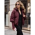Dámská zimní prošívaná bunda s kapucí TY5898 vínová - FashionStreet
