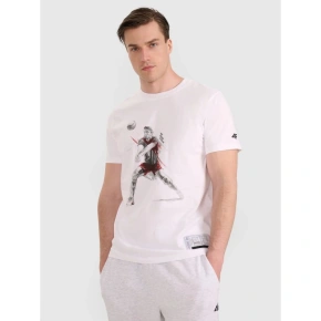 T-shirt regular z nadrukiem siatkarskim męski 4F 4FRAW25TTSHM3237-10S pánské T-shirt regular z nadrukiem siatkarskim męski 4F 4FRAW25TTSHM3237-10S pánské