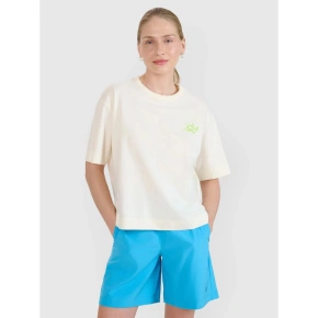 T-shirt regular z nadrukiem damski 4F 4FWSS25TTSHF1967-11S T-shirt regular z nadrukiem damski 4F 4FWSS25TTSHF1967-11S