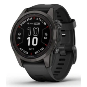 Zegarek Garmin Fenix 7S Pro 42mm Sapphire Solar szary tytanowy DLC z czarnym paskiem Zegarek Garmin Fenix 7S Pro 42mm Sapphire Solar szary tytanowy DLC z czarnym paskiem