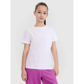 T-shirt regular gładki dziewczęcy 4F 4FJWSS25TTSHF2177-10S T-shirt regular gładki dziewczęcy 4F 4FJWSS25TTSHF2177-10S