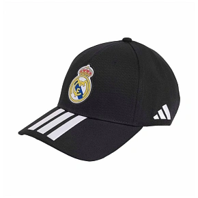 Czapka z daszkiem adidas Real Madrid czarno-biała KQ9575 Czapka z daszkiem adidas Real Madrid czarno-biała KQ9575