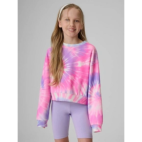 Bluza dresowa loose bez kaptura dziewczęca 4F 4FJRSS26TSWSF2935-90A