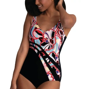 Jednoczęściowy strój kąpielowy 7347 M2 czarno-czerwony -Anita