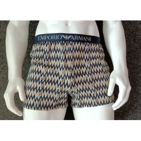 Szorty męskie 112072 4R504 18855 brązowe ze wzorem - Emporio Armani