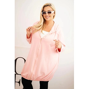 Dámská mikina Plus Size 6366 růžová - Kesi