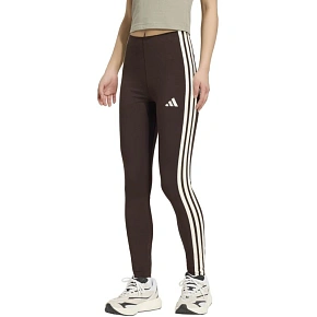 Legginsy damskie adidas Essentials 3-Stripes brązowe KS6286 dámské Legginsy damskie adidas Essentials 3-Stripes brązowe KS6286 dámské