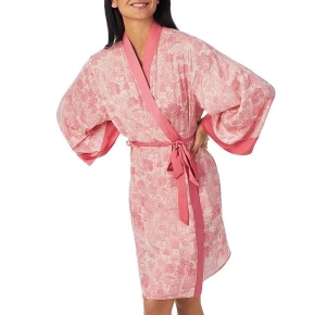 Szlafrok damski YI2122673 różowy z nadrukiem - DKNY