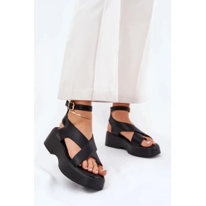 Dámské sandály na platformě WS-001 Černá - GIVANA Dámské sandály na platformě WS-001 Černá - GIVANA