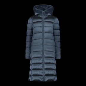 Kurtka zimowa damska z kapturem CMP płaszcz ocieplany długi granatowy (34K0046F/L635)