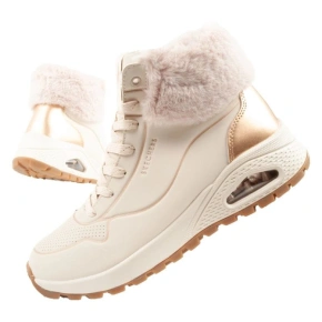 Skechers Uno Rugged buty sportowe damskie botki ocieplane zimowe beżowe dámské