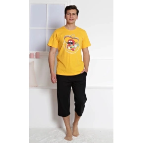 Piżama męska Capri Mexico Yellow z nadrukiem - Gazzaz