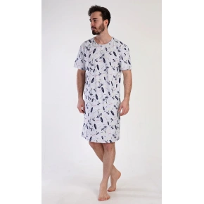 Pánská noční košile Surfing Šedá s potiskem - Vienetta Pánská noční košile Surfing Šedá s potiskem - Vienetta