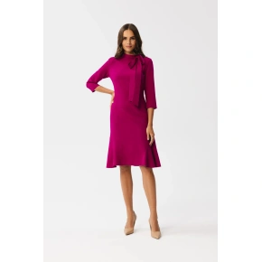 Sukienka damska S346 bordowy - Stylove