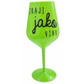 Zraji jako Víno - zelená nerozbitná sklenice na víno 470 ml