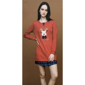 Damska koszula nocna LA2010PB czerwona - Noidinotte