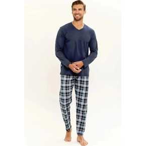 Piżama męska Darren 3294 Granatowy / jasnoniebieski wzór - Taro
