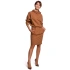 Damska sukienka z kimonowym rękawem B175 Caramel - BeWear