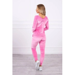 Welurowy komplet 19738 różowy - Kesi