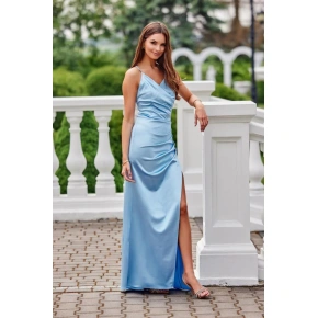 Długa sukienka SUK0445 jasnoniebieski - Roco Fashion