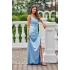 Długa sukienka SUK0445 jasnoniebieski - Roco Fashion