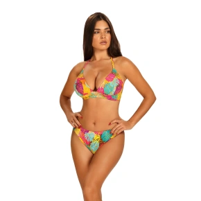 Damski dwuczęściowy kostium kąpielowy Pati 1 S555PA1-1 pomarańczowy z wzorem - Self