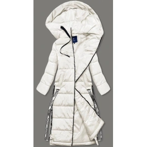 Damska długa kurtka zimowa AG3-3038 jasny beż - Ann Gissy