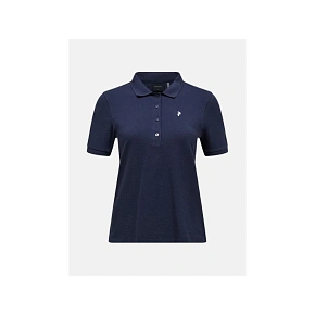 Koszulka damska PEAK PERFORMANCE W Classic Cotton Polo kolor granatowy Koszulka damska PEAK PERFORMANCE W Classic Cotton Polo kolor granatowy