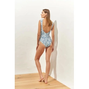 Damski jednoczęściowy kostium kąpielowy 4313/905/biało-niebieski - Maryan Mehlhorn
