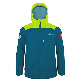 Kurtka przeciwdeszczowa dziecięca dla chłopca/dziewczynki Trollkids Kids Bergen Jacket petrol/lime (610-151) Kurtka przeciwdeszczowa dziecięca dla chłopca/dziewczynki Trollkids Kids Bergen Jacket petrol/lime (610-151)