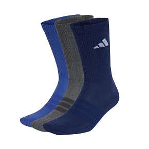 Skarpety adidas Cushioned Sportswear Crew 3P granatowe, szare, niebieskie KQ6762