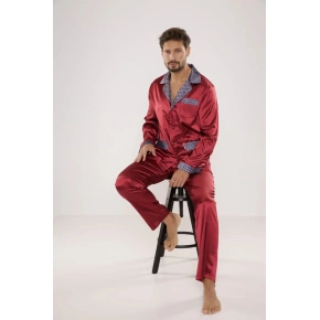 Piżama męska satynowa Satyna Adam 939 - De Lafense