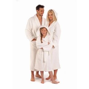 WYPRZEDAŻ - Szlafrok unisex z szalowym kołnierzem Athena 2116 0100 Biały - Vestis