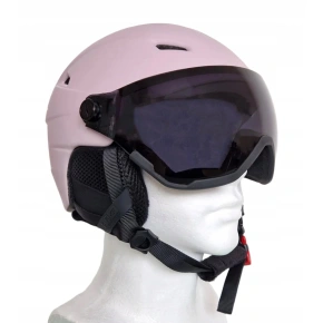 Damski kask narciarski z wbudowanymi goglami 4FWAW23AHELF032-56S Jasnoróżowy - 4F