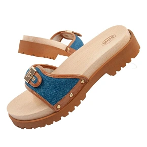 Dámské dřeváky W F305492349 hnědo-modré - Scholl Iconic
