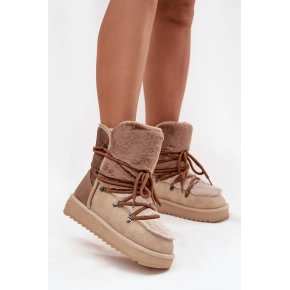 Dámské sněhové boty s kožíškem DFSH370012 Béžová - DFranklin Dámské sněhové boty s kožíškem DFSH370012 Béžová - DFranklin