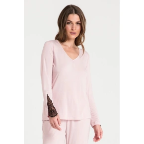 Piżama damska LA072 pudrowy róż - LaLupa