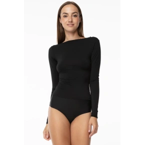 Damska bezszwowa koszula z długim rękawem Simple Longsleeve czarna - Julimex