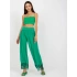 Damskie spodnie z szerokimi nogawkami DHJ SP 20822.37 zielony - FPrice