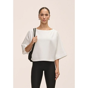 Koszulka damska Casall Aria Cropped Boatneck biały