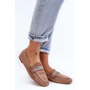 Damskie loafersy YD6-52 khaki - Soon Her Shoes