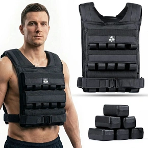 Kamizelka treningowa obciążeniowa 30 kg z bloczkami W30B | DBX Bushido