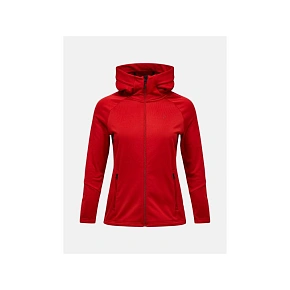 Bluza damska PEAK PERFORMANCE W Rider Essentials Midlayer Zip Hood kolor czerwony Bluza damska PEAK PERFORMANCE W Rider Essentials Midlayer Zip Hood kolor czerwony