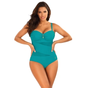 Damski jednoczęściowy strój kąpielowy New Trends 6 S8030D2-10 Turquoise - Self