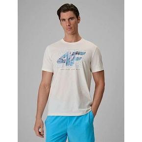 T-shirt regular z nadrukiem męski 4F 4FRSS26TTSHM4295-11S T-shirt regular z nadrukiem męski 4F 4FRSS26TTSHM4295-11S