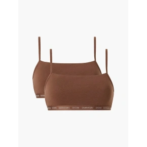 2-pak bralette damski 000QF6040E - W5K - Brązowy - Calvin Klein