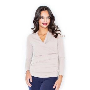 Sweter damski M247 beżowy - Figl