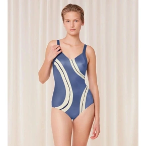 Damski jednoczęściowy strój kąpielowy Summer Allure OP niebieski/ecru - Triumph Damski jednoczęściowy strój kąpielowy Summer Allure OP niebieski/ecru - Triumph