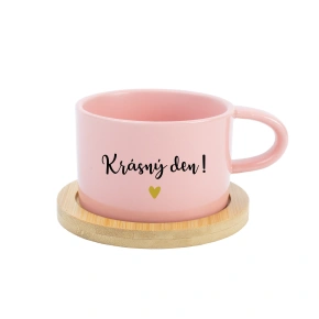 KRÁSNÝ DEN! - růžový hrníček makronka 200 ml